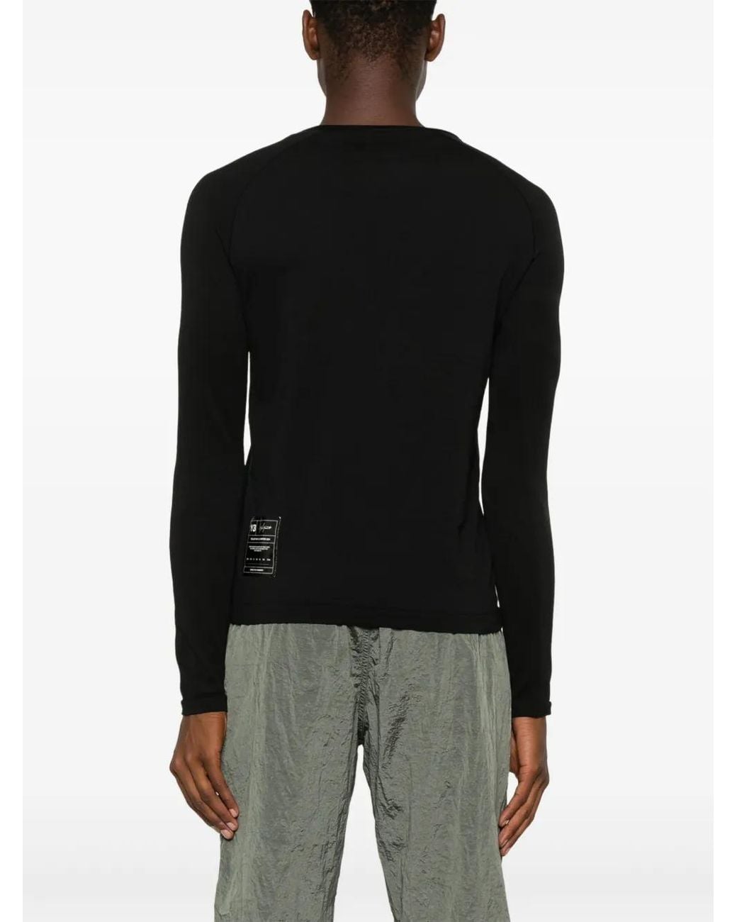 Y-3 Black W Run Knit Sweatshirt for men
