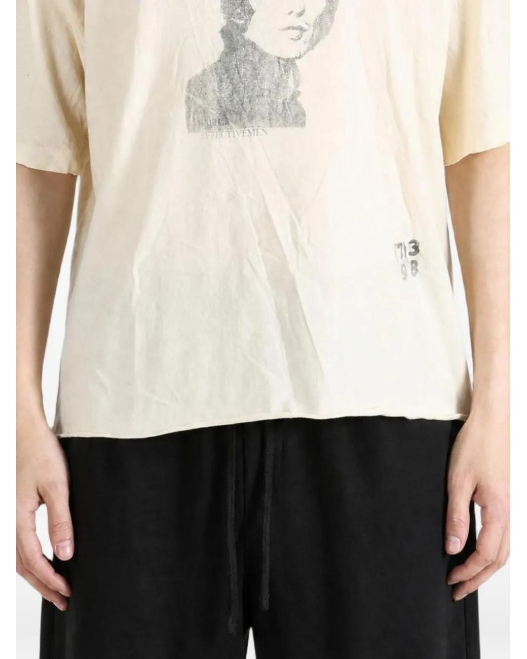 SAITOS White Harrison Ghost Distressed T-Shirt