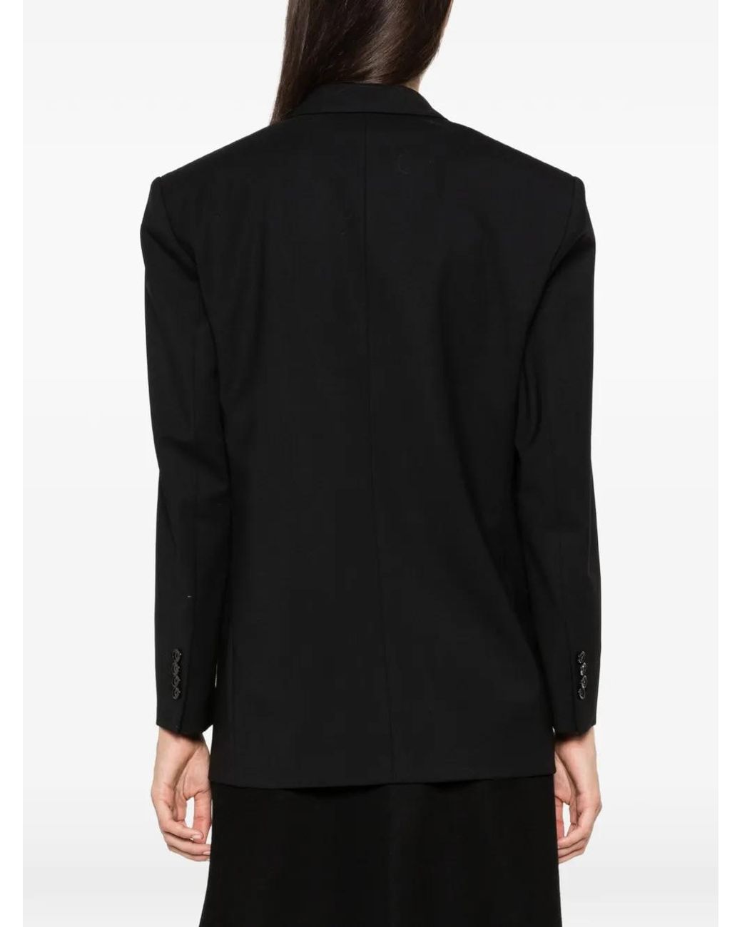 Lardini Black Double-Breasted Wool Jacket