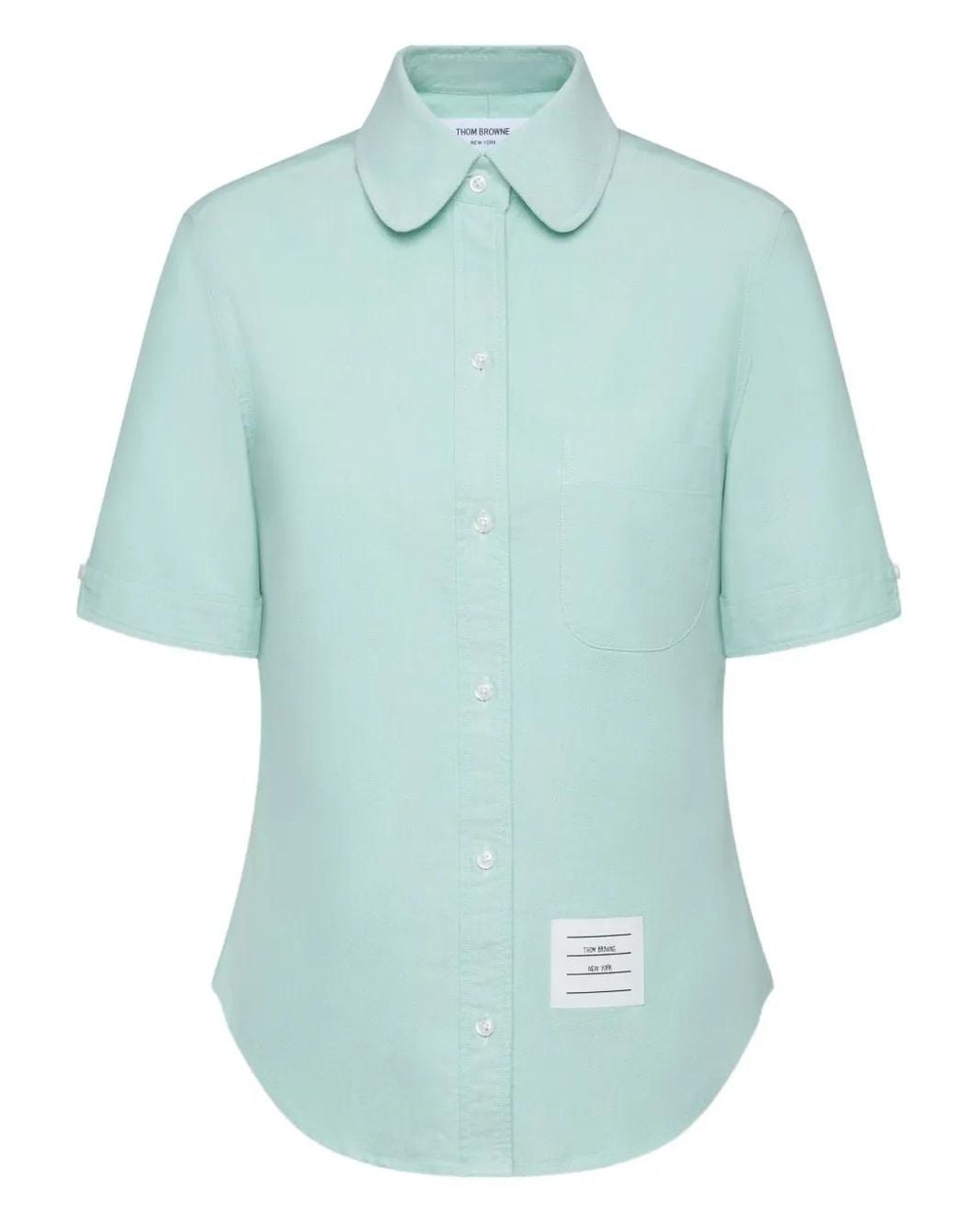 Thom Browne Blue Oxford Short Sleeve Shirt