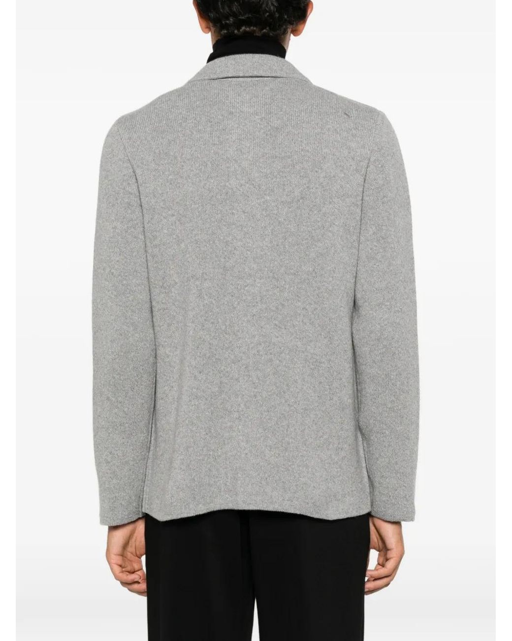Lardini Gray Button-Fastening Cardigan for men