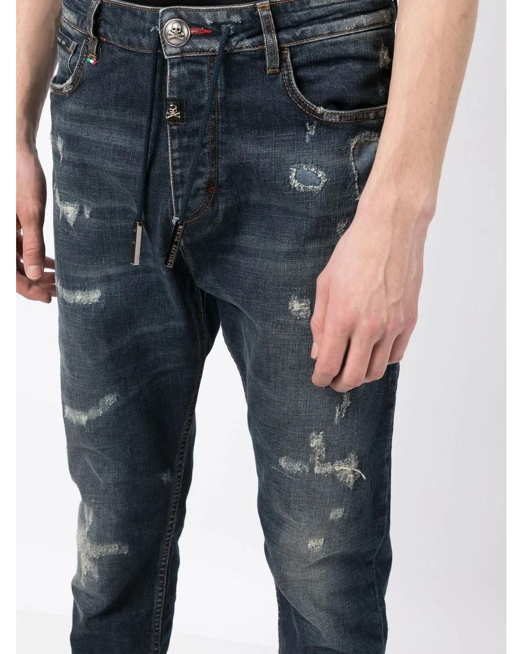 Philipp Plein Slim-Fit Jeans in het Blue voor heren