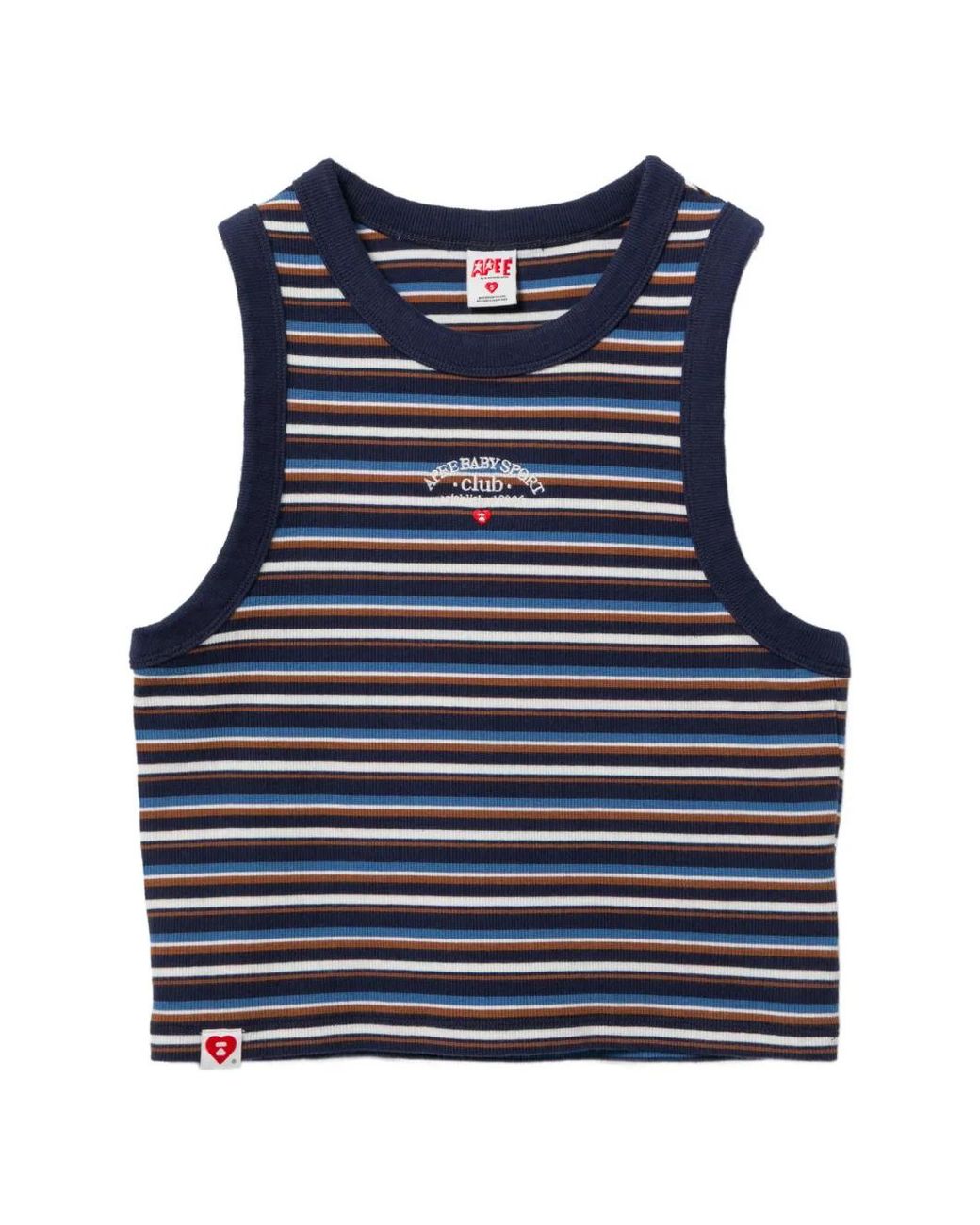 AAPE BY A BATHING AP Blue Striped Crop Top