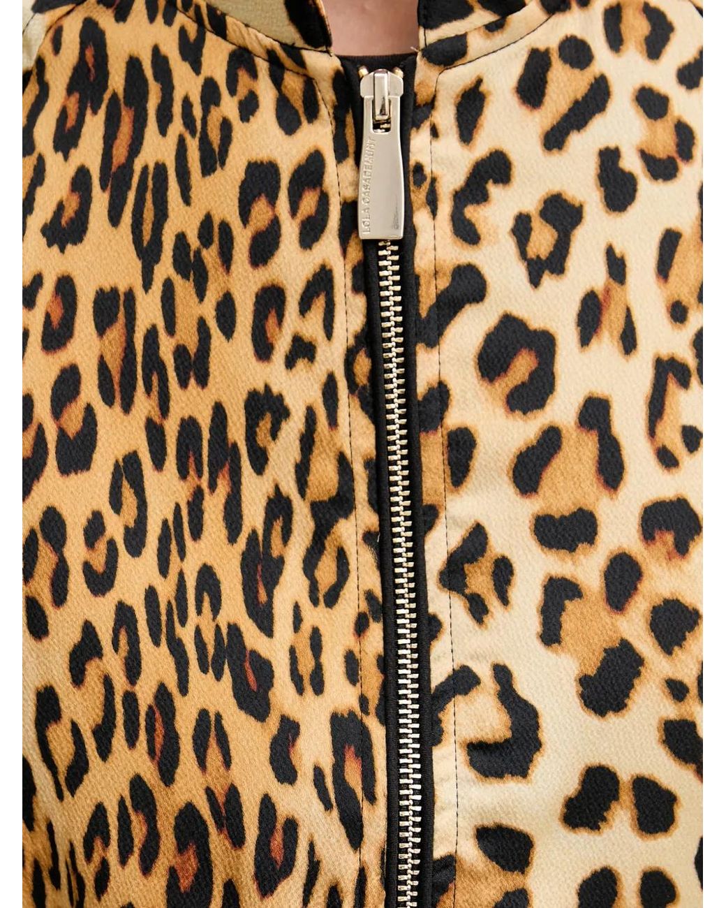 Lola Casademunt Natural Leopard-Print Raglan-Sleeve Bomber Jacket