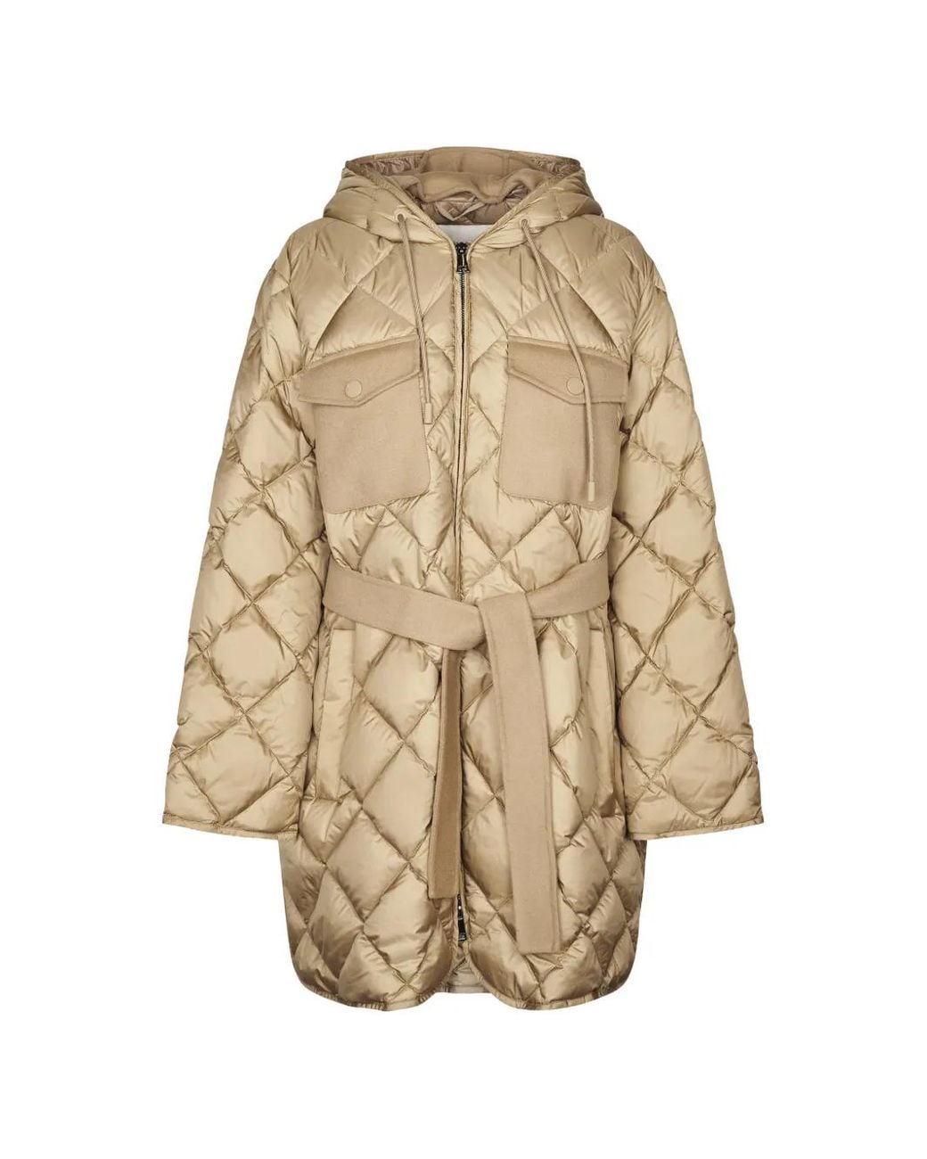 Weekend by Maxmara Natural Hooded Quilted Coat