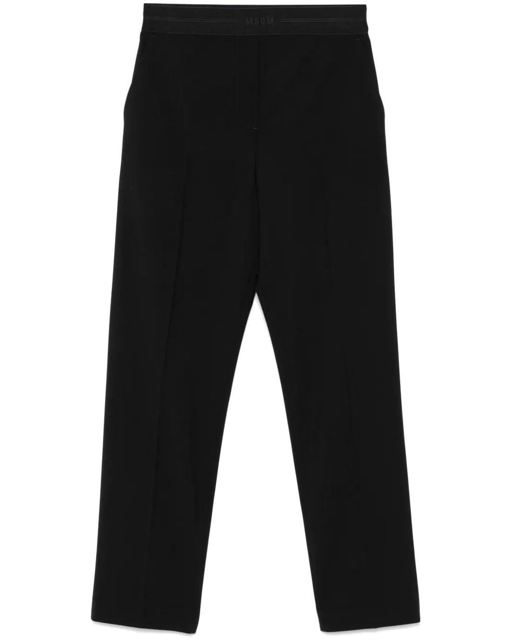 Pantalones Rectos Con Pinzas MSGM de color Black