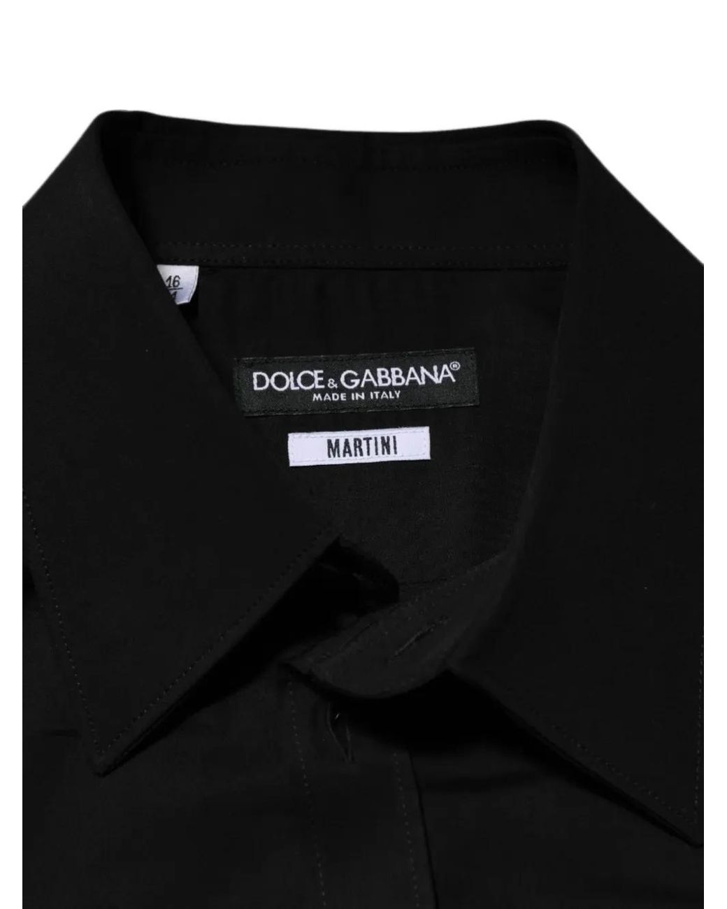Dolce & Gabbana Martini Button-Down Overhemd in het Black voor heren