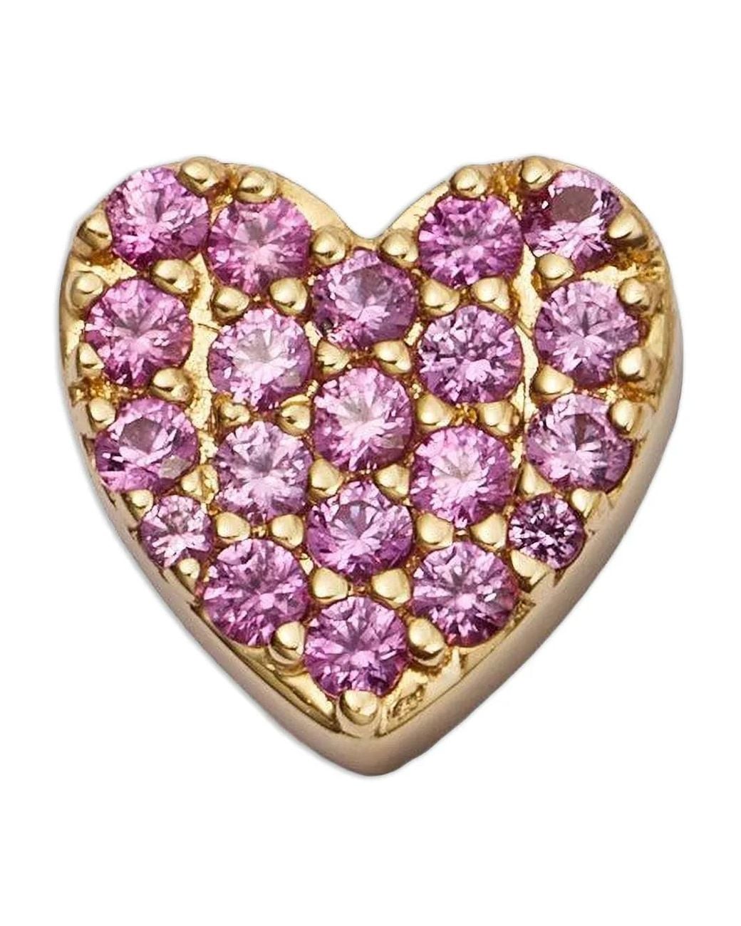 Loquet London Pink Sapphire Heart Charm