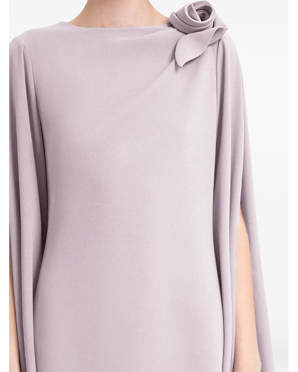 Gemy Maalouf Purple Rose-Detail Maxi Dress