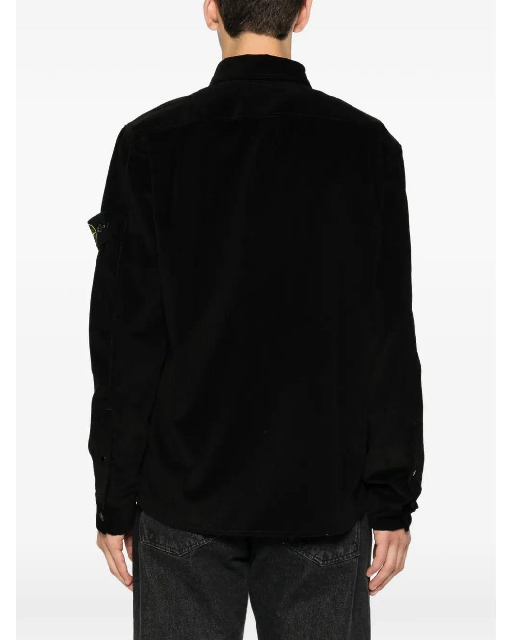 Sobrecamisa 1200040 De Pana Stone Island de hombre de color Black