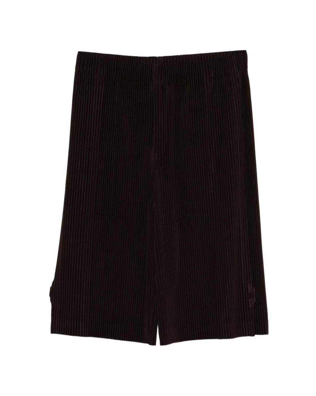 Homme Plissé Issey Miyake Black Pleated Shorts for men
