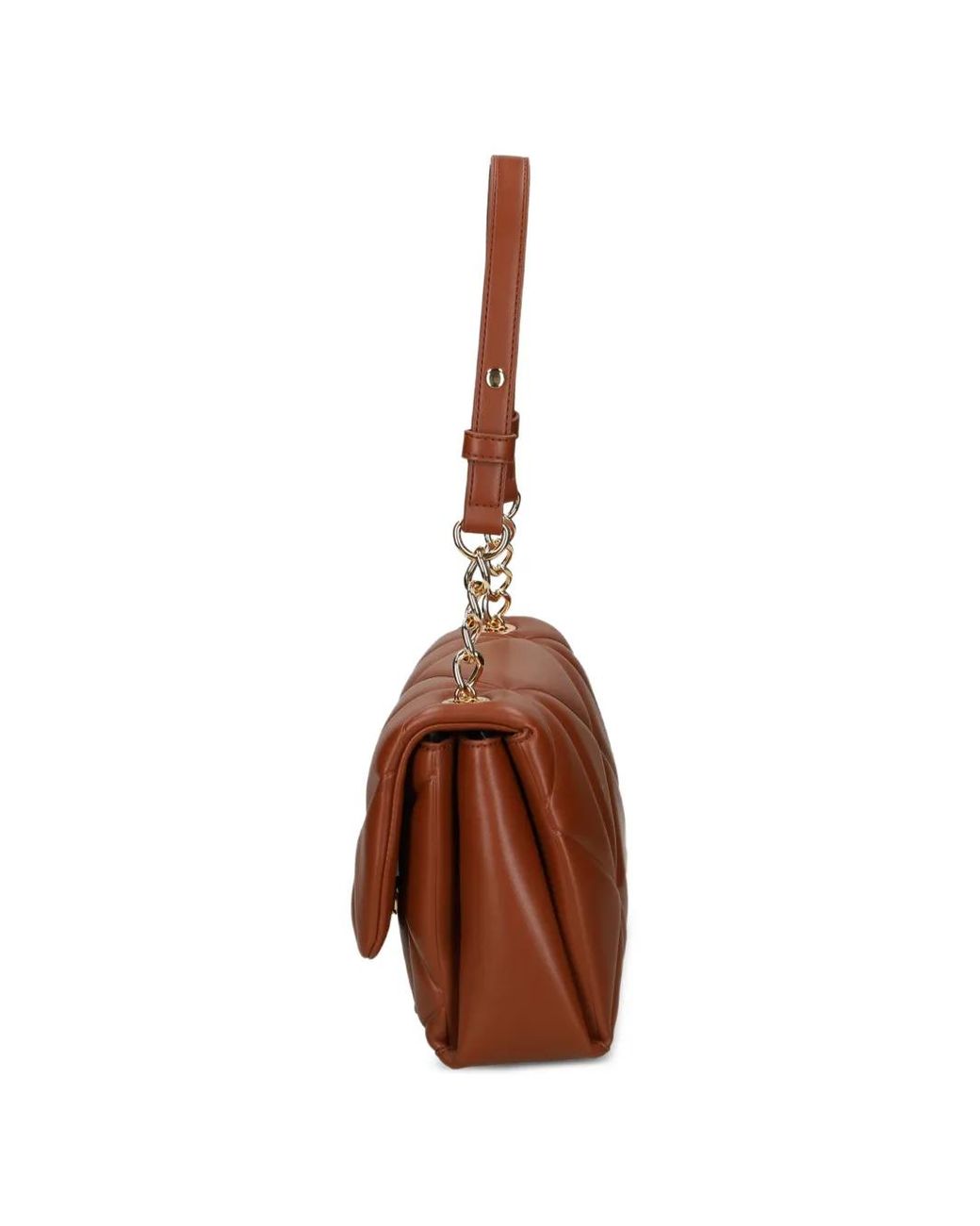Love Moschino Brown Quilted Chain-Strap Cross Body Bag