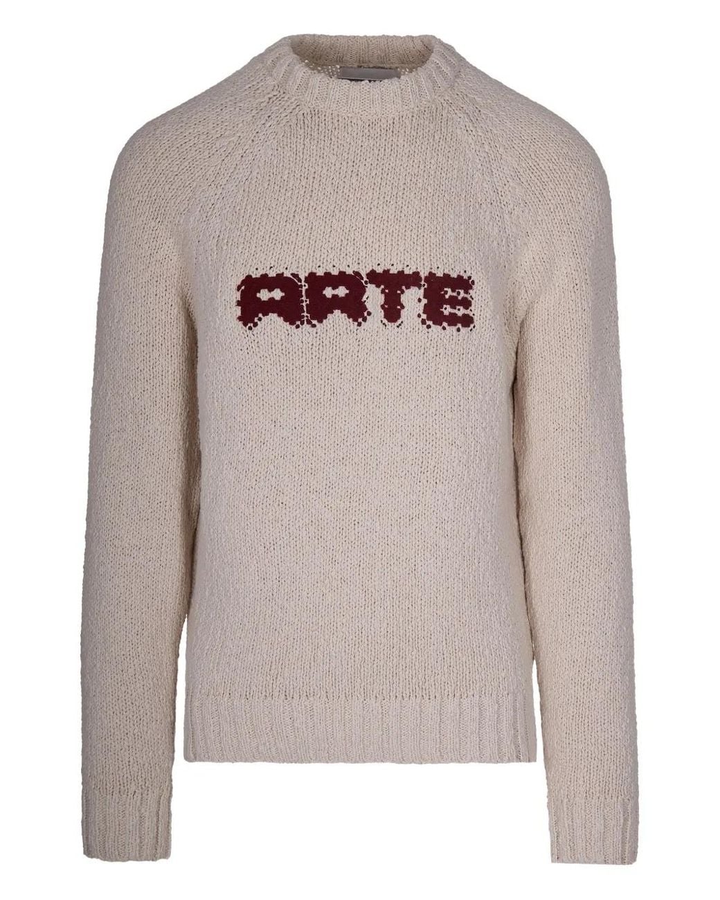 Arte' Gray Round-Neck Sweater for men