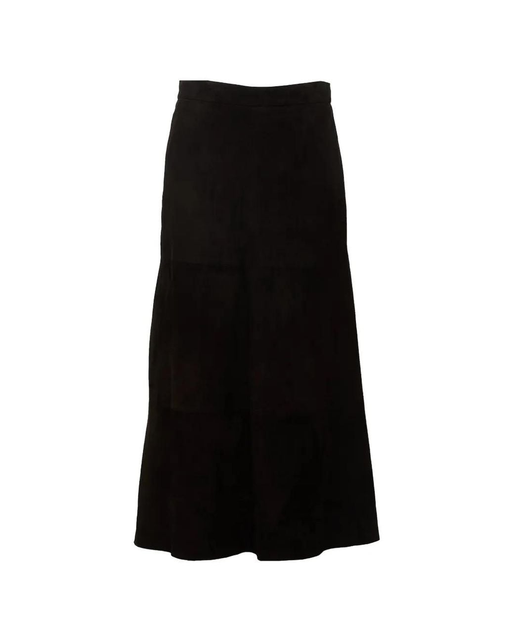 Max Mara Black Fiorire Suede Skirt