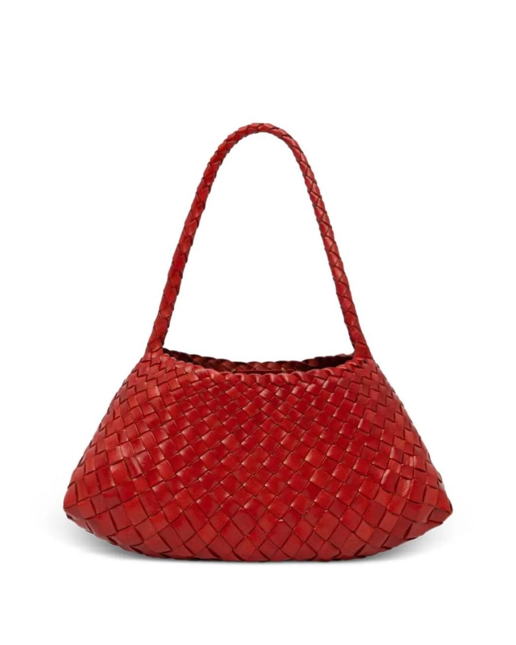 Dragon Diffusion Red Rosanna Woven Leather Shoulder Bag