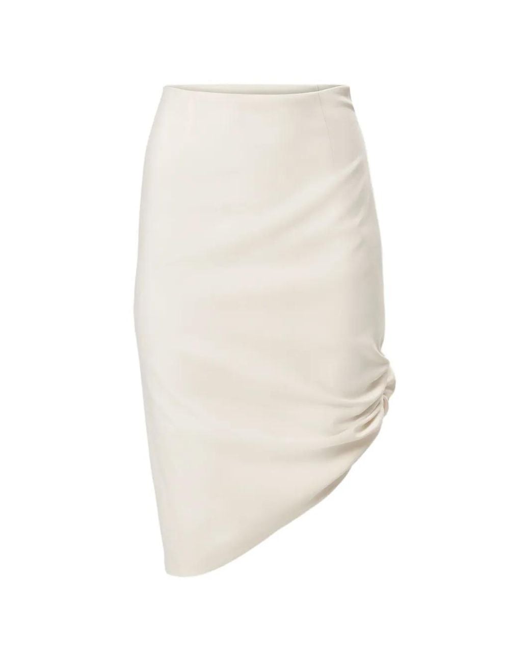 Carolina Herrera White Asymmetric Gathered Short Skirt