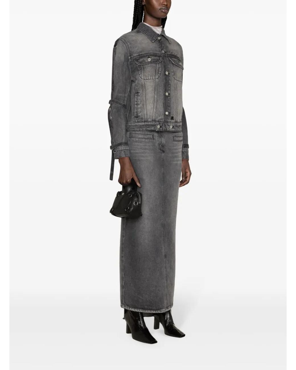 Courreges Black Strap-Embellished Denim Jacket