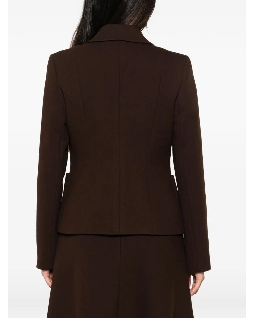 Andiata Brown Notched-Lapels Blazer