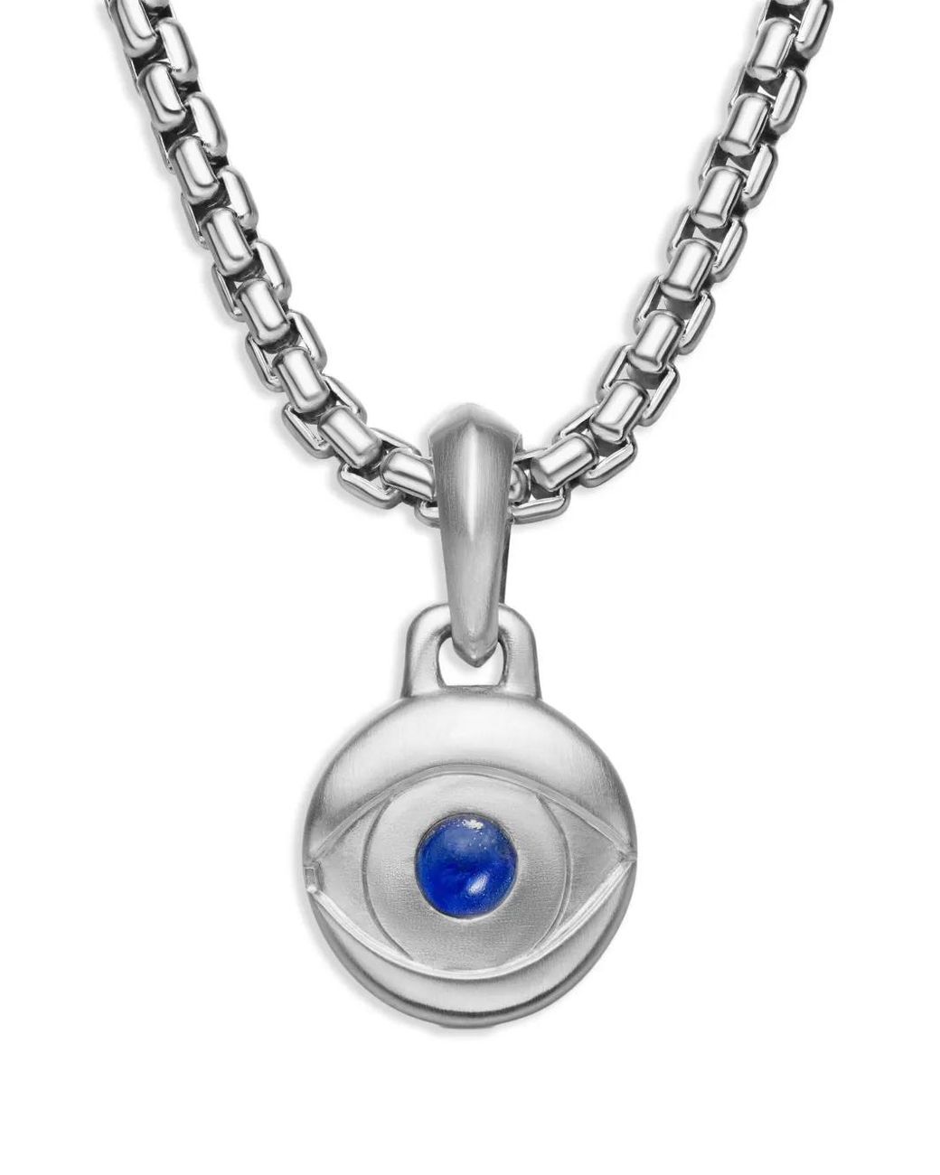 David Yurman Metallic Sterling Evil Eye Lapis Lazuli Amulet (14.5Mm) for men