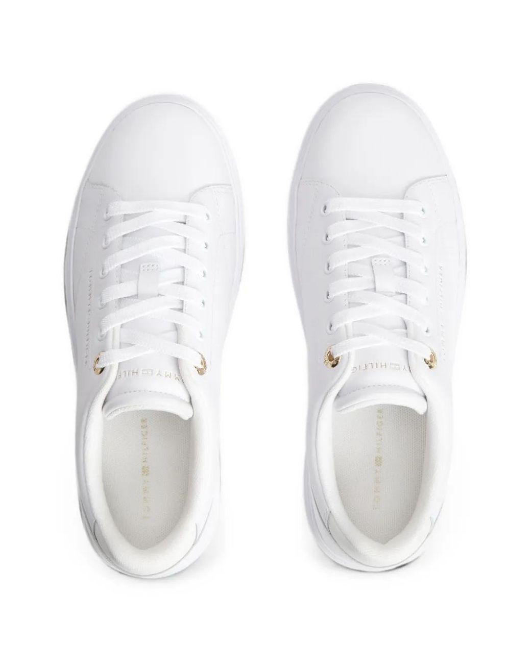 Tommy Hilfiger White Logo-Print Sneakers