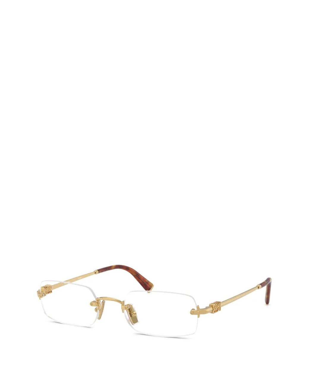 Miu Miu Natural Rectangular Glasses