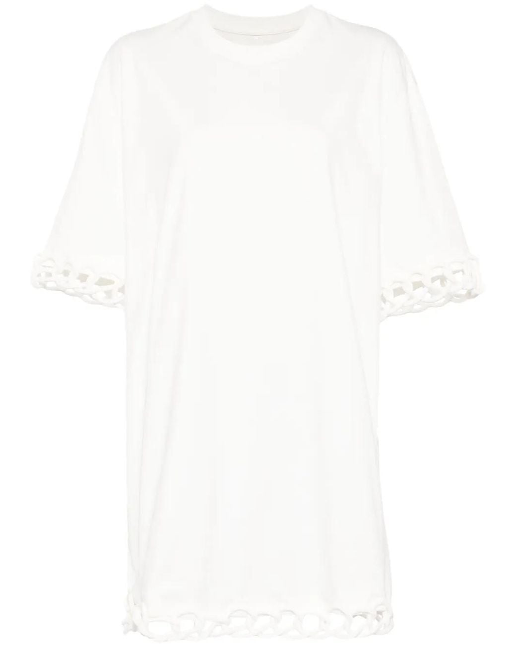 JNBY White Perforated-Detailing Cotton Dress