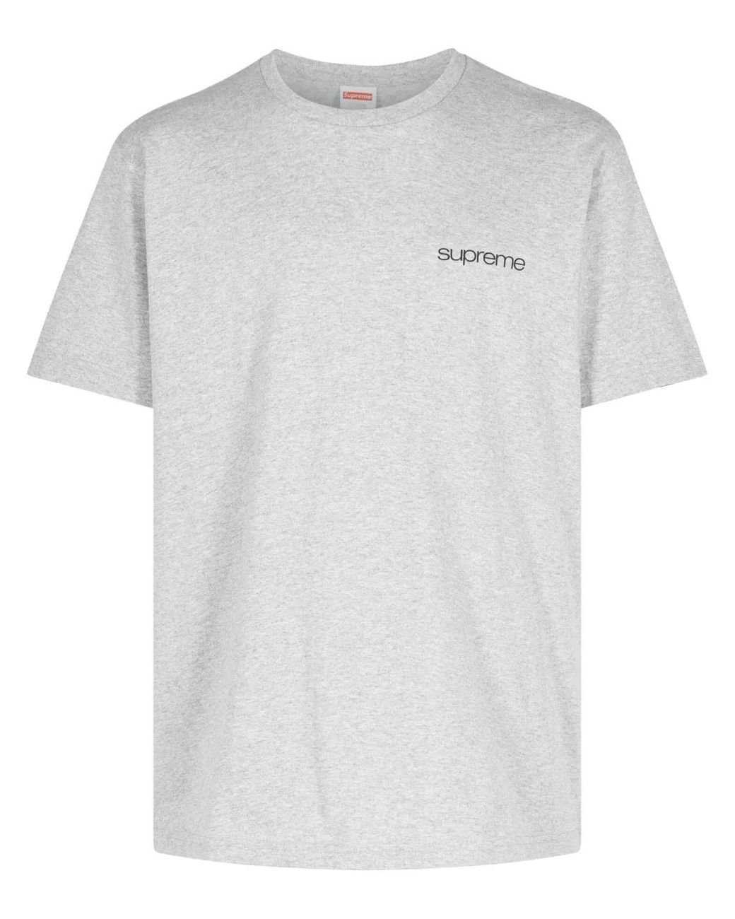 Supreme White Logo-Print Cotton T-Shirt