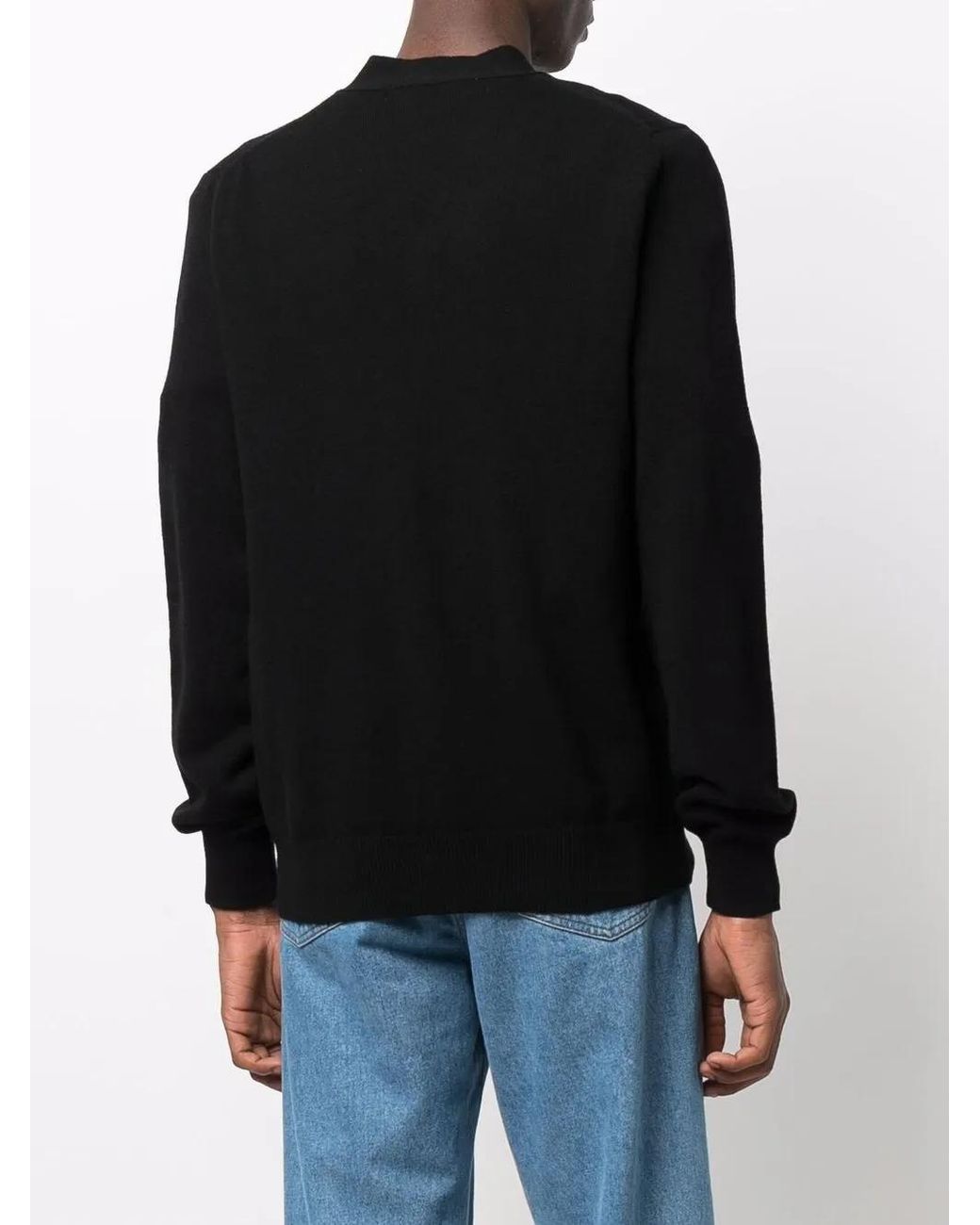 COMME DES GARÇONS PLAY Black Heart-motif Wool Cardigan for men