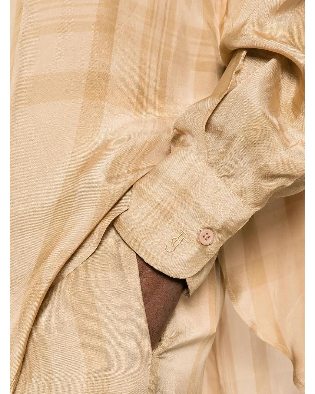 Frankie Shop Natural Peri Check-Pattern Shirt