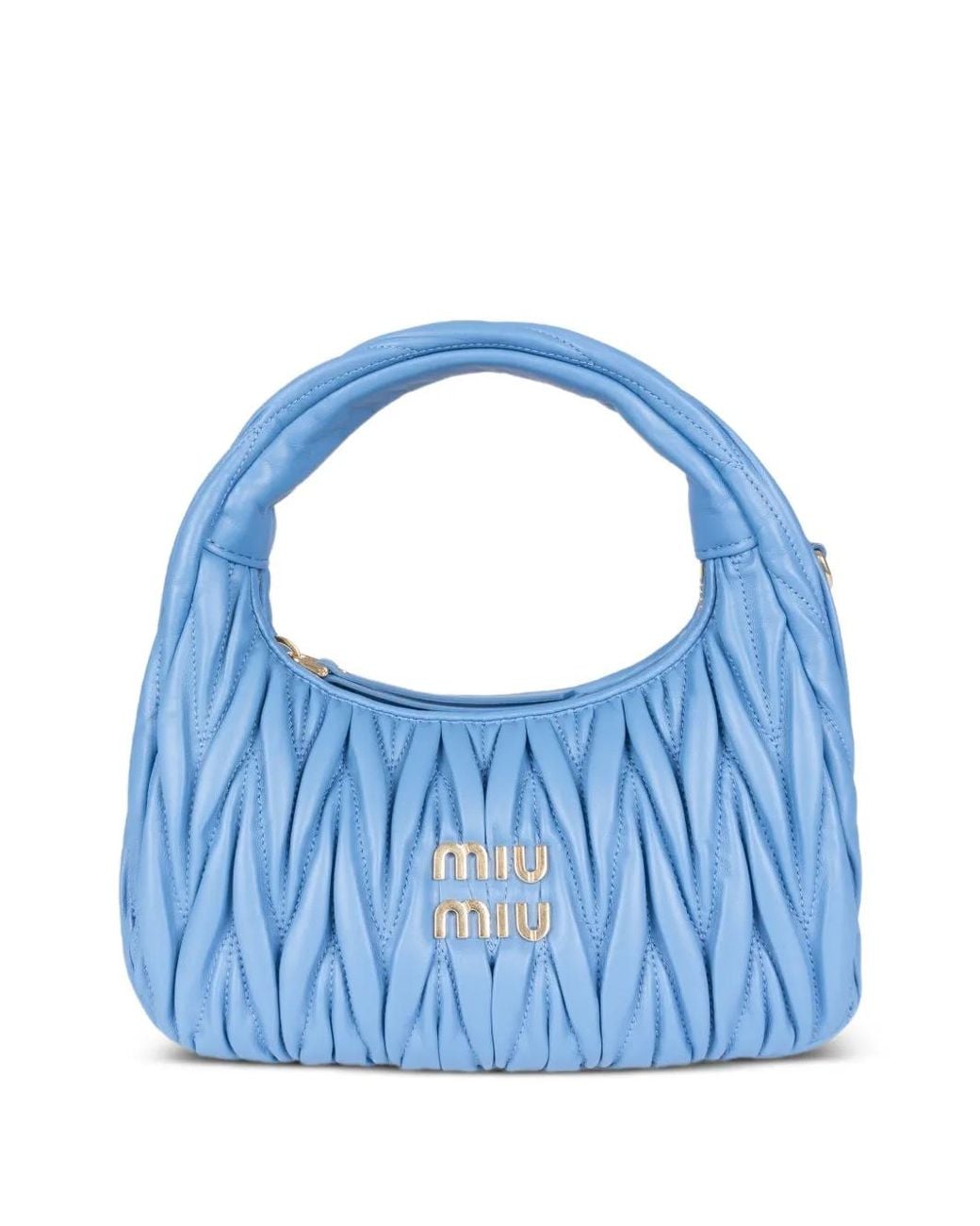 Miu Miu Blue Sac Porté Épaule Wander À Design Matelassé