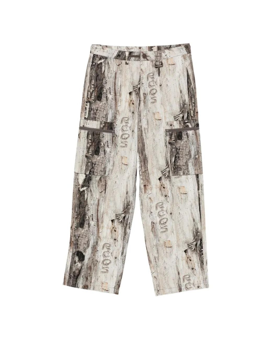 RC Outdoor Supply White Lassen Tree-Bark-Print Cargo Pants for men