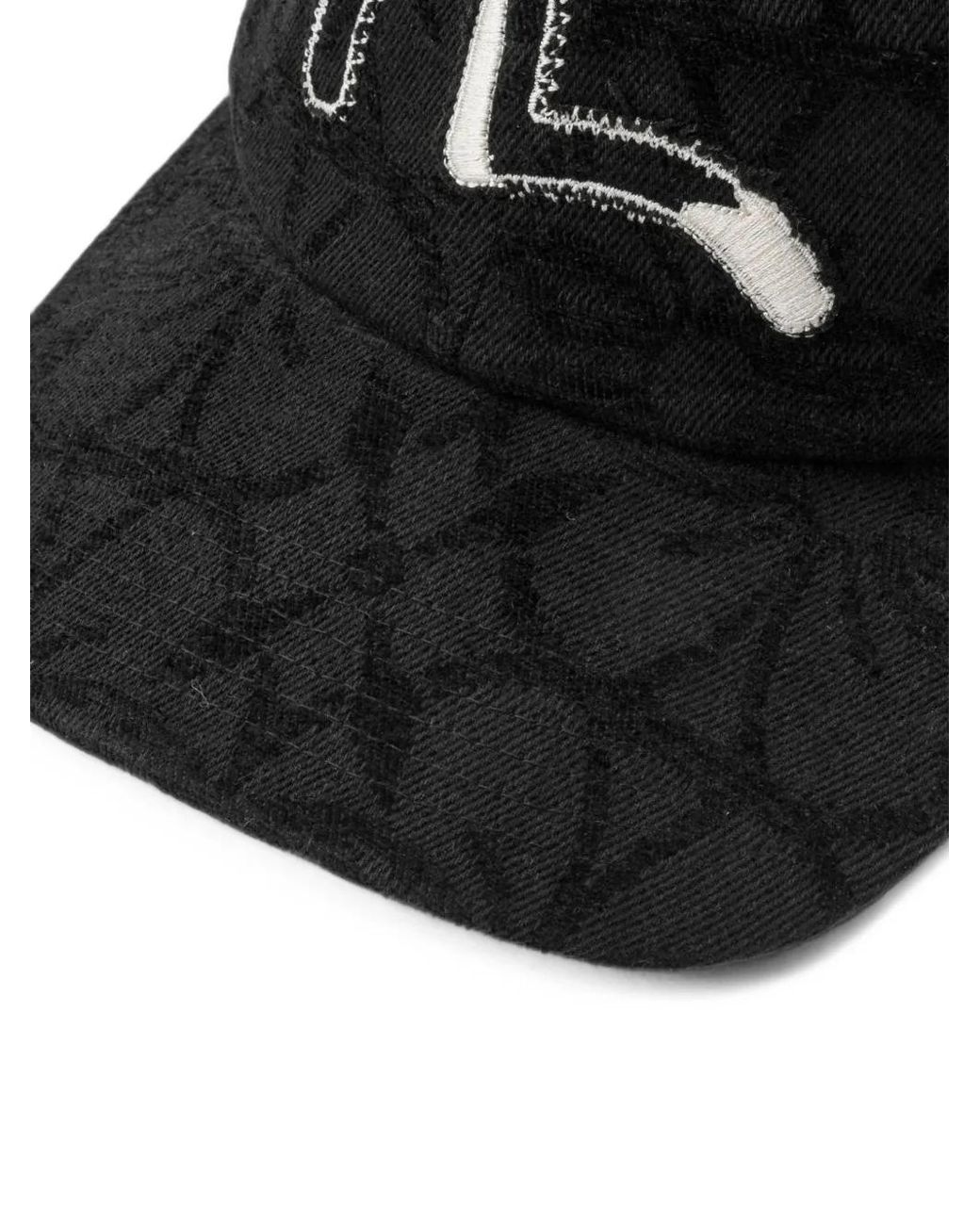 Evisu Black Kamon Logo-Embroidered Jacquard Baseball Cap