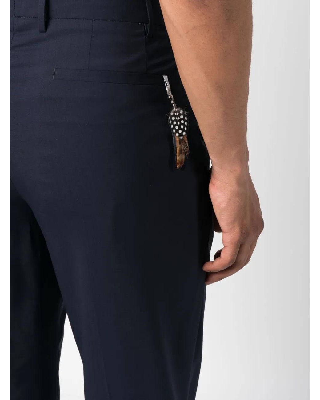 PT Torino Blue Relaxed-Fit Tailored Trousers for men