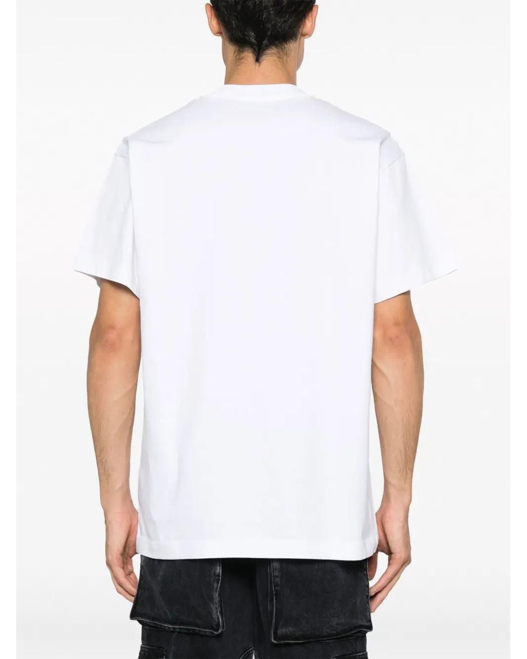 Ambush White Logo-Embroidered Crew-Neck T-Shirt for men