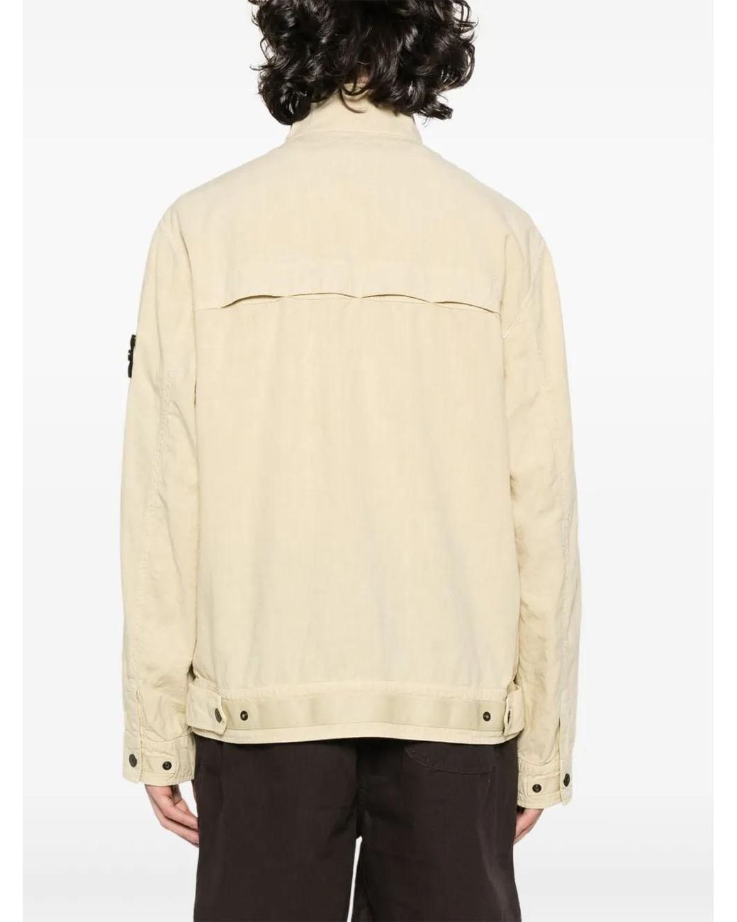 Stone Island Natural Compass-Badge Linen-Blend Jacket for men