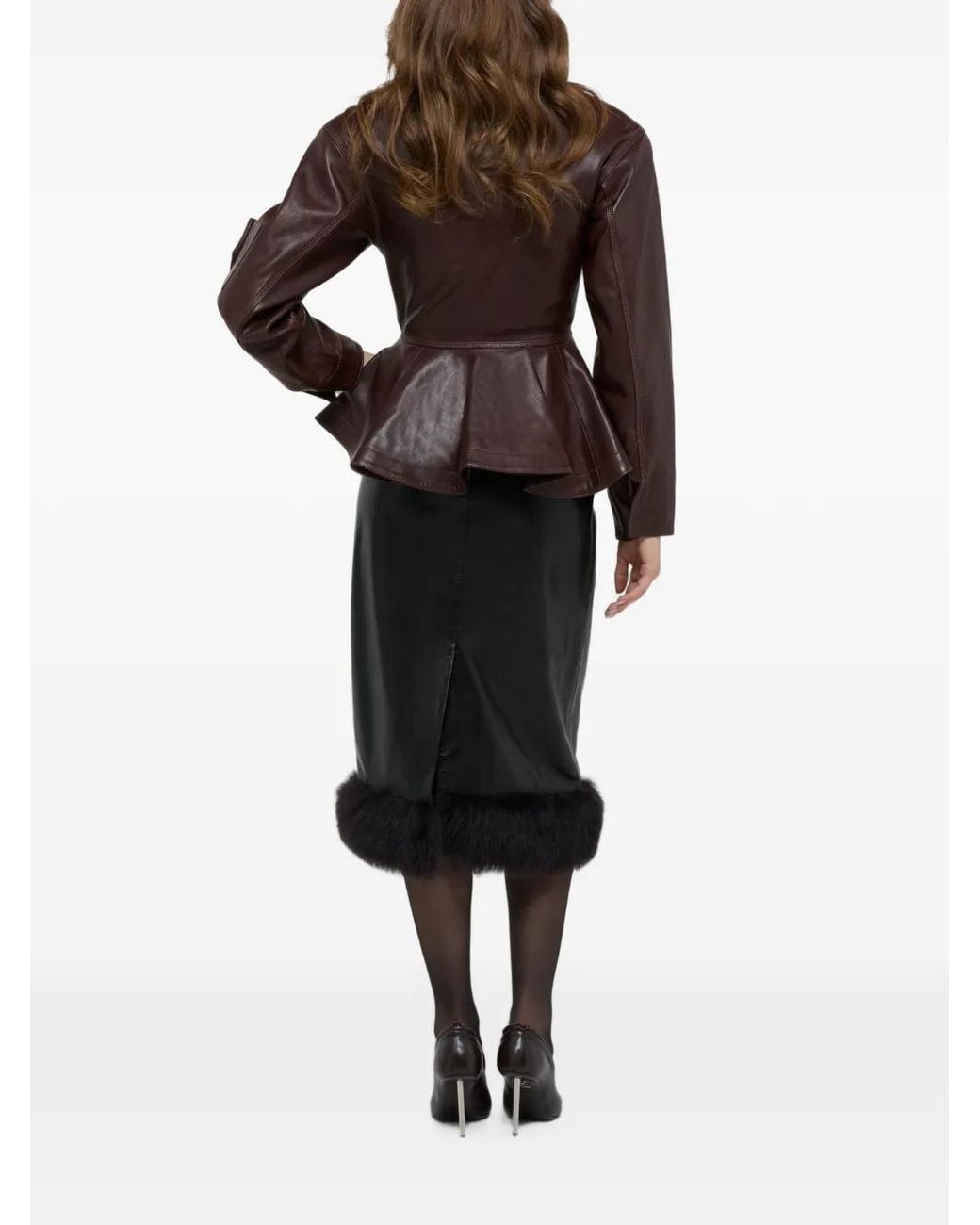 DUCIE Brown Bernadette Leather Jacket