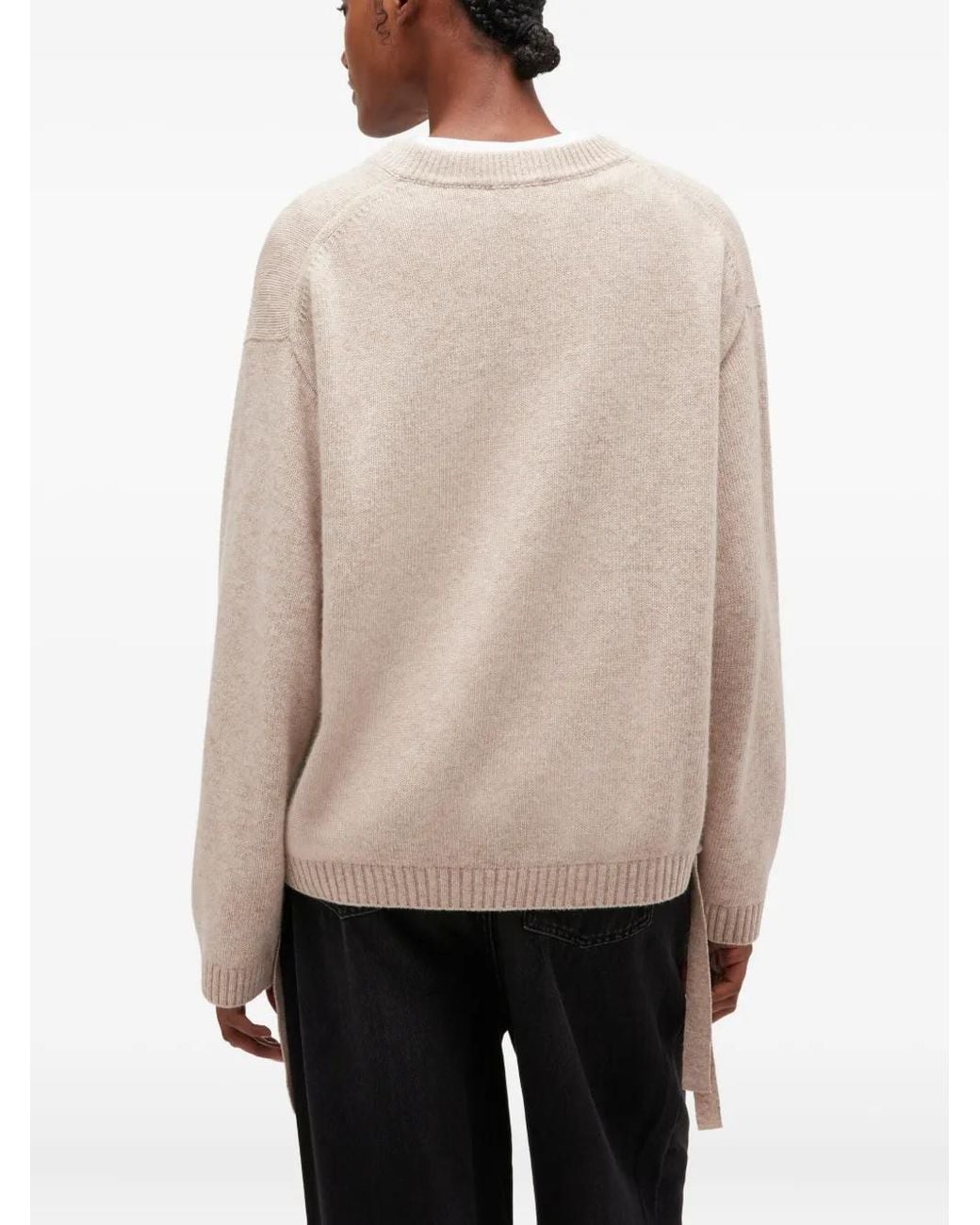 Ganni White Side Tie Details Jumper