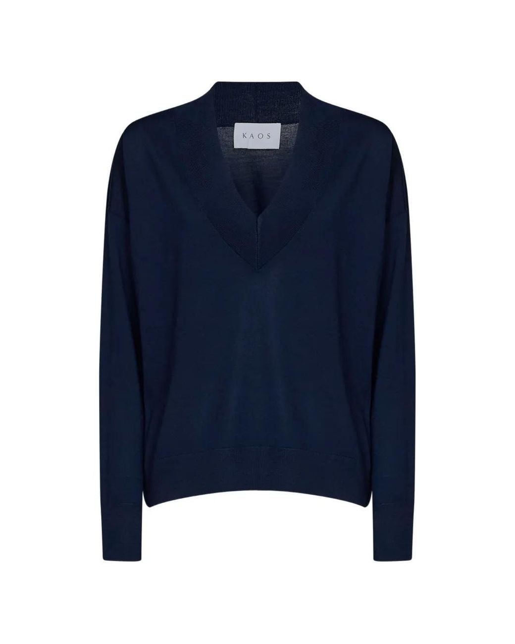 Kaos Blue V-Neck Wool Sweater