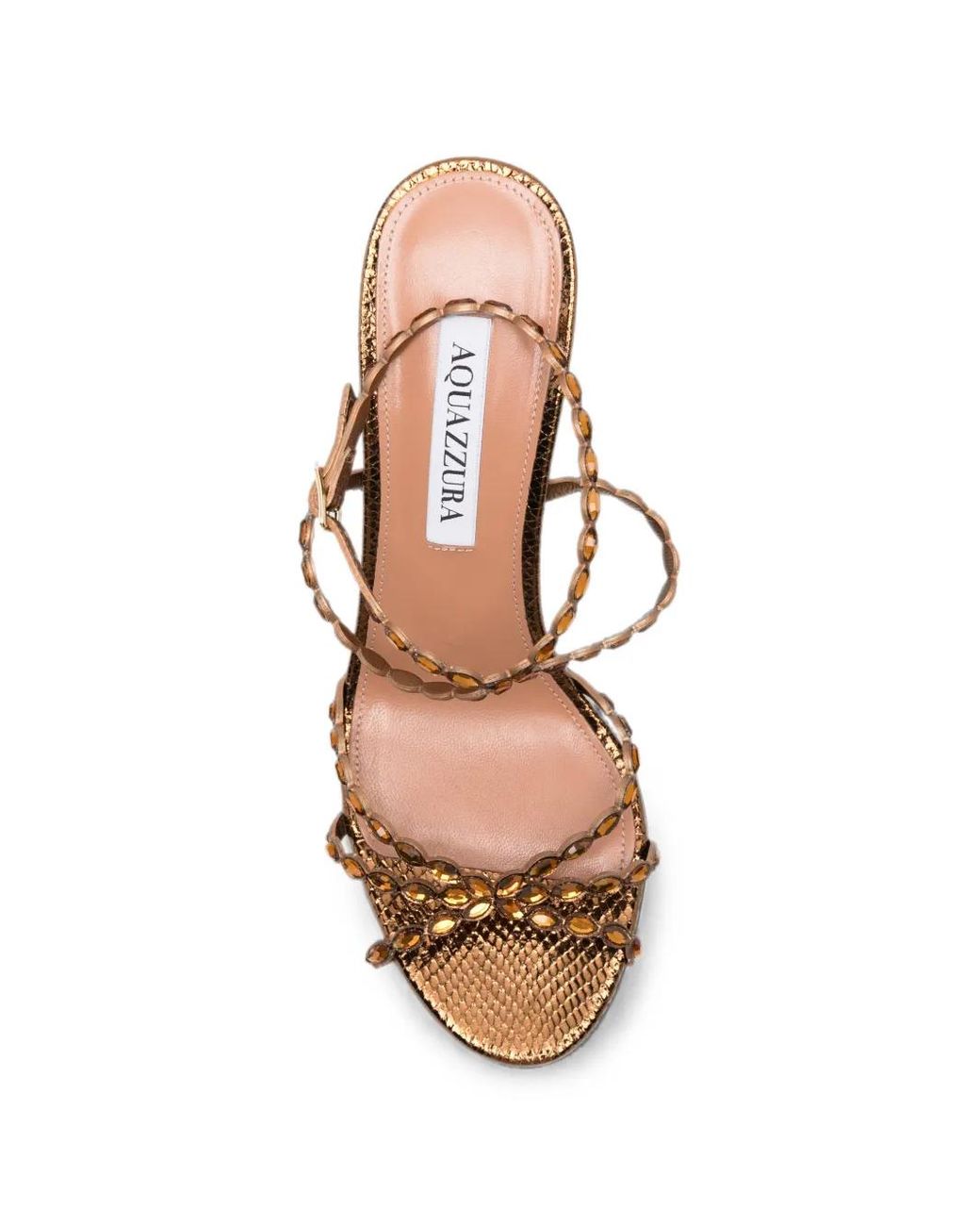 Aquazzura Metallic Love Struck Crystal-Embellished Sandals