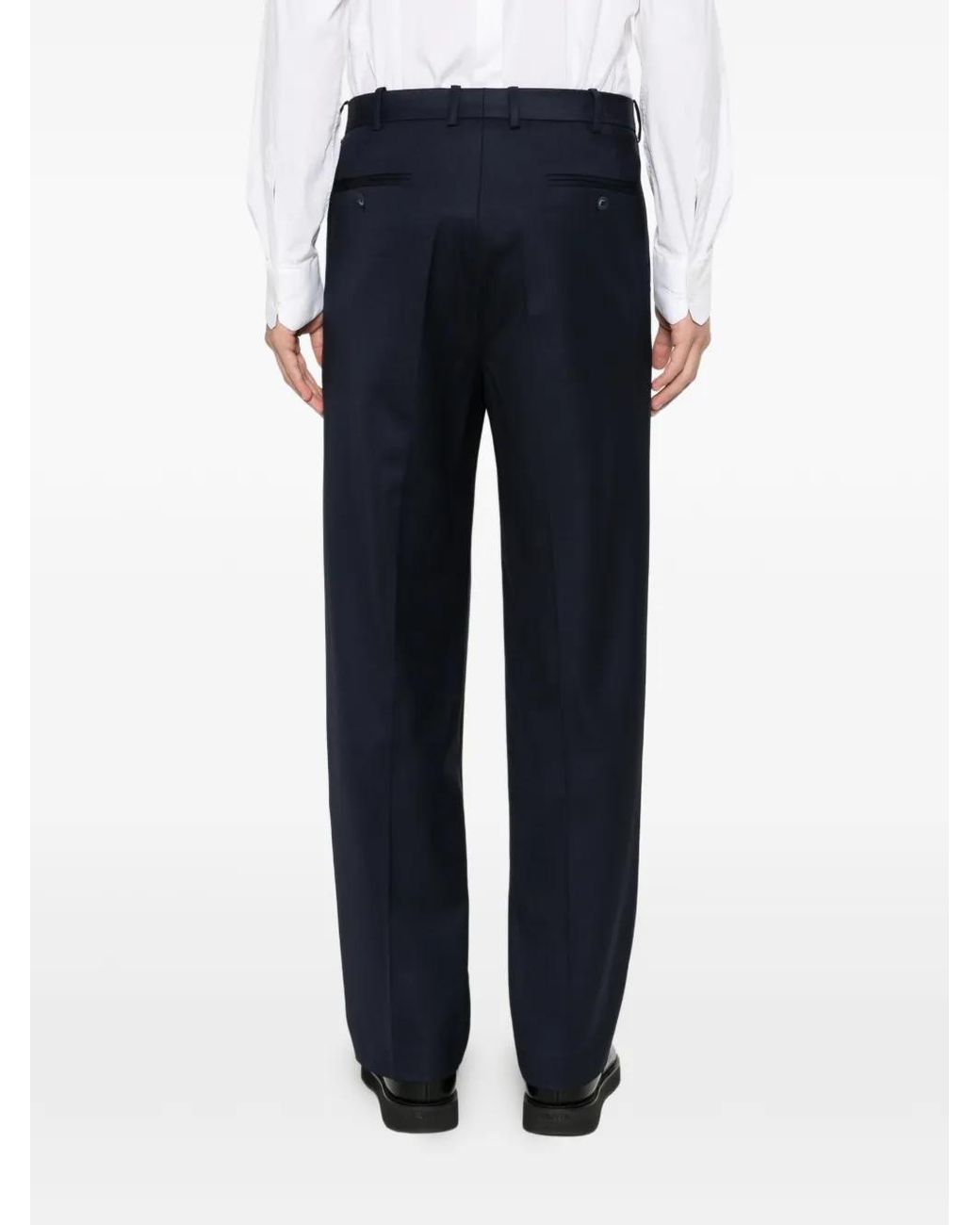MEDEA Blue Pleated-Front Trousers for men