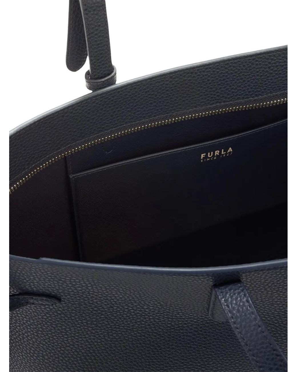 Furla Blue Grand Sac Cabas Ava En Cuir