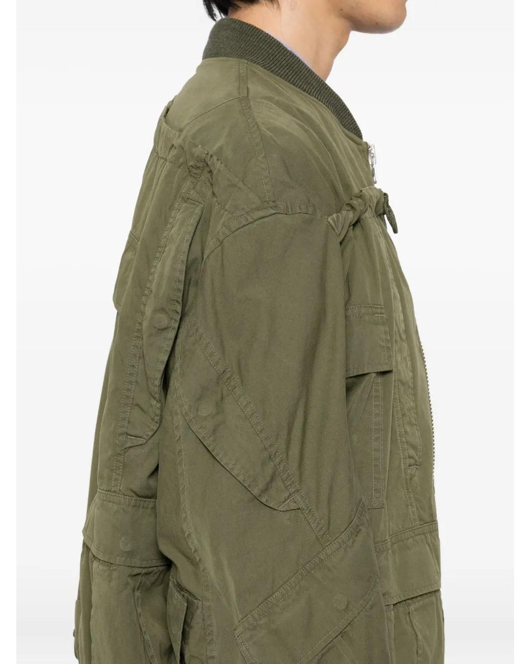Junya Watanabe Green Multi-Pocket Bomber Jacket for men