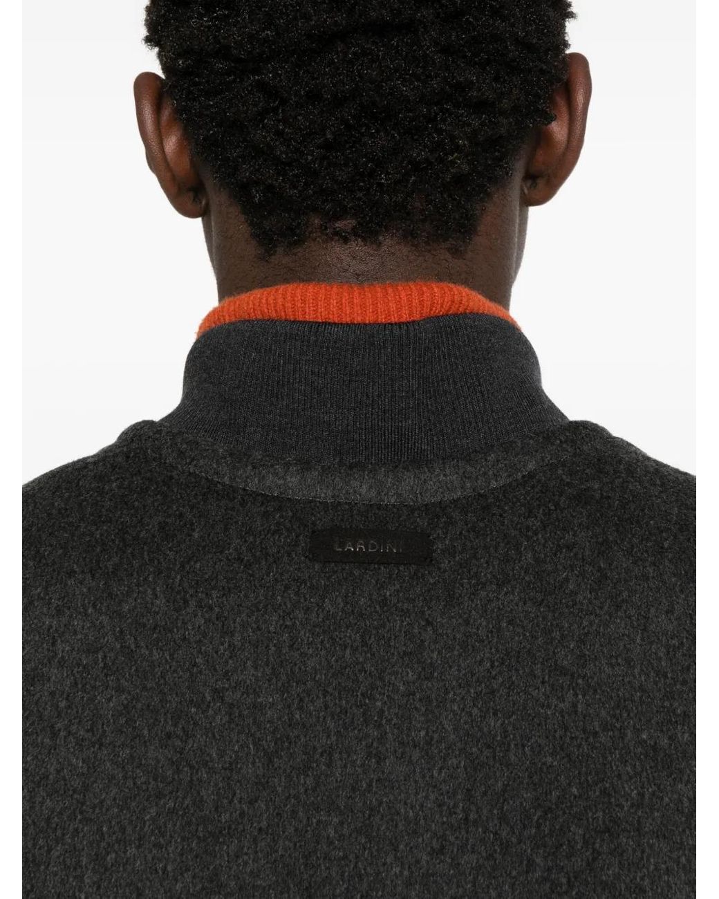 Lardini Black Baseball-Collar Gilet for men