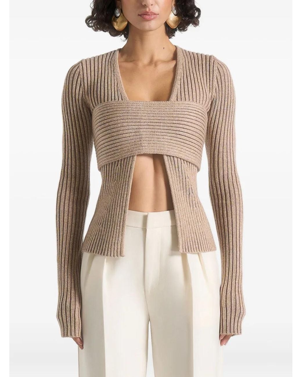 Manière De Voir White Marisa 2-In-1 Knit Bandeau Cardigan