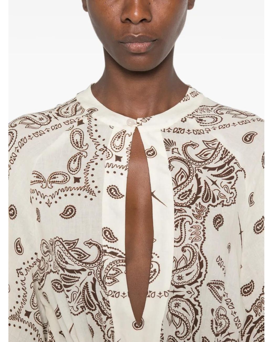 VENUJA White Paisley-Print Cut-Out Mini Dress