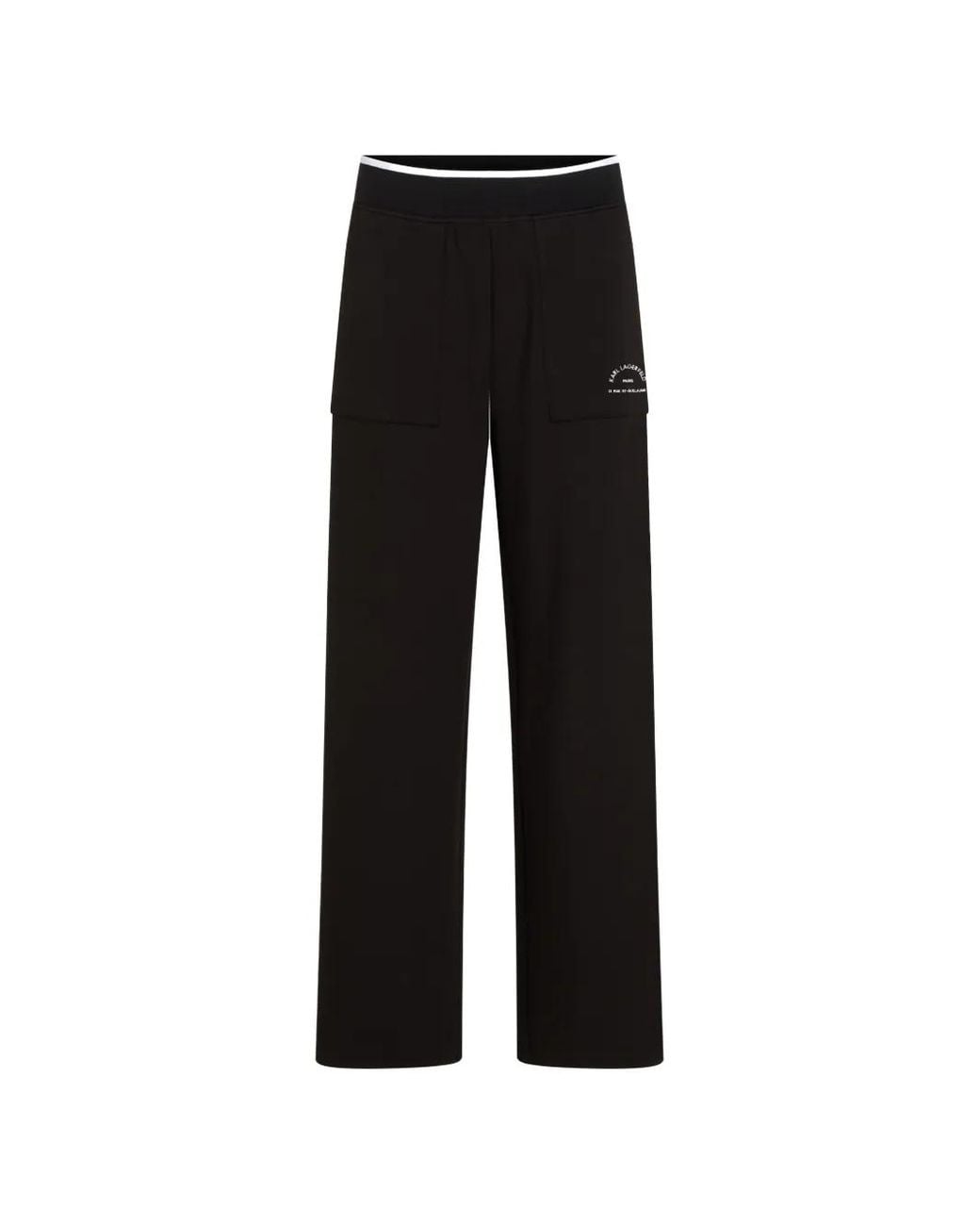 Karl Lagerfeld Black Rue St-Guillaume Patch Pocket Sweatpants