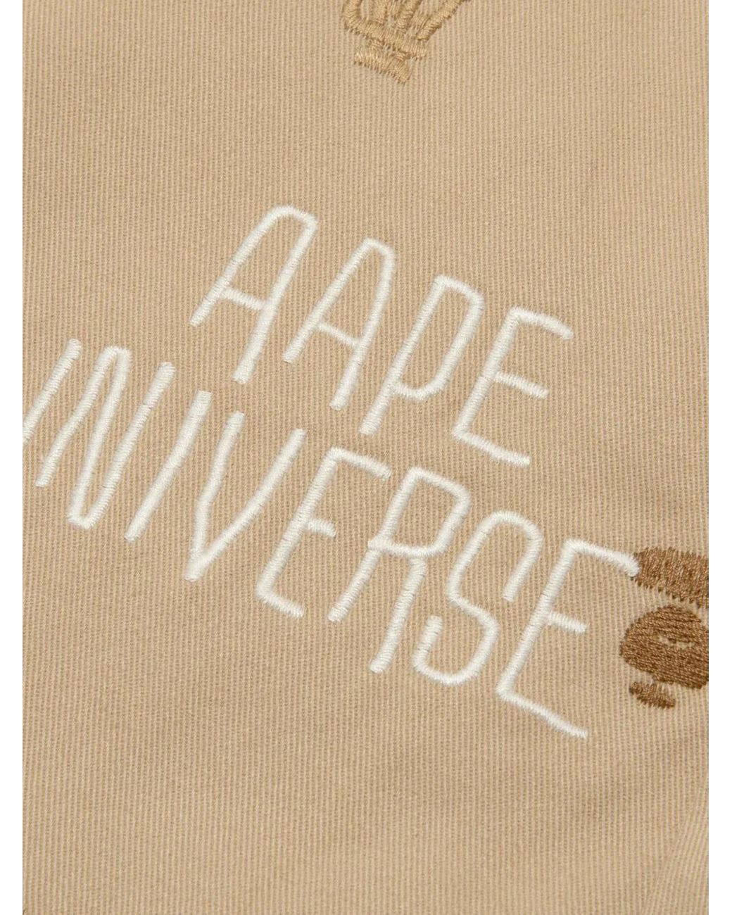 Aape By A Bathing Ape Natural Embroidered-pattern Bermuda Shorts for men