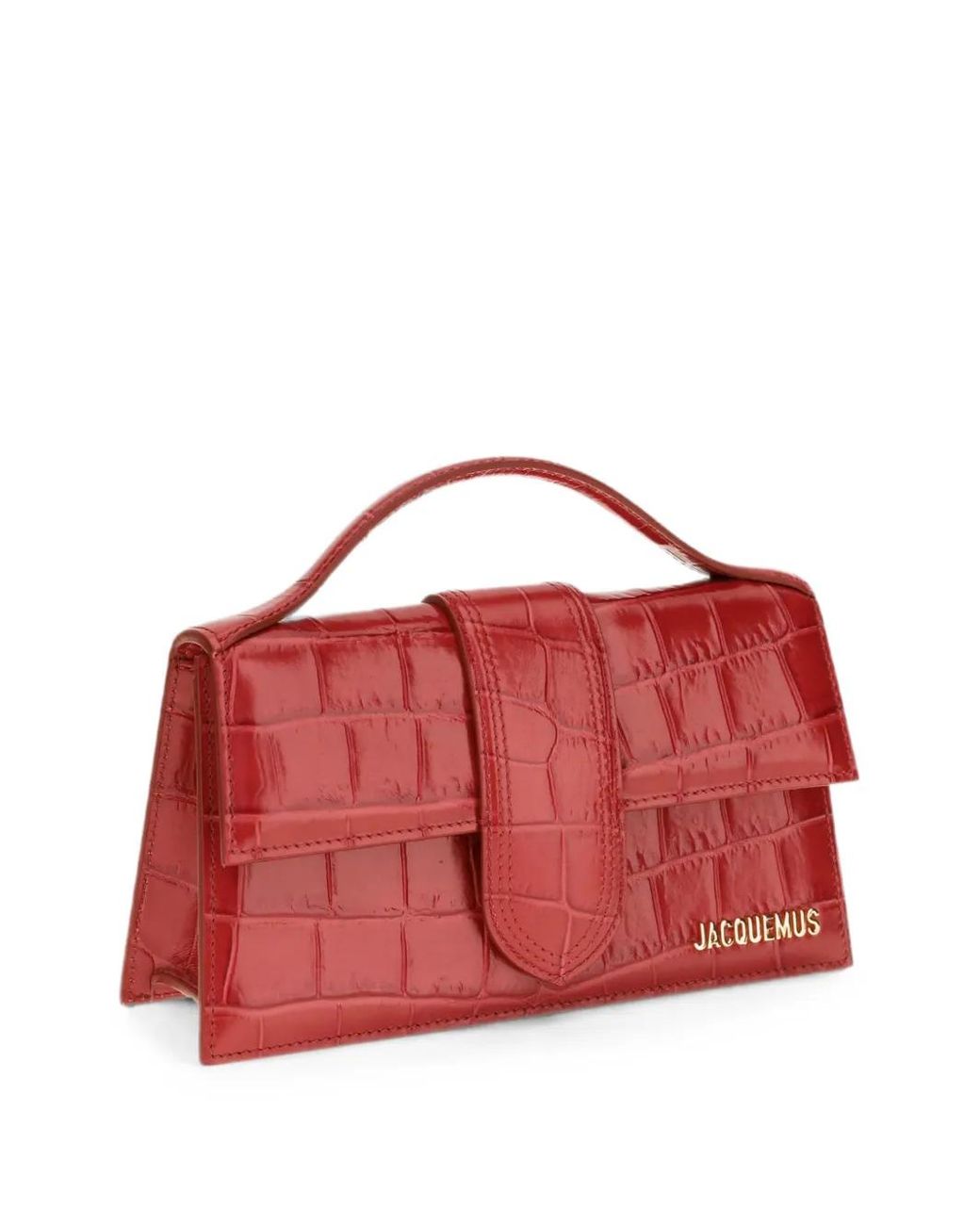 Jacquemus Red Le Grand Bambino Croc-Effect Tote Bag
