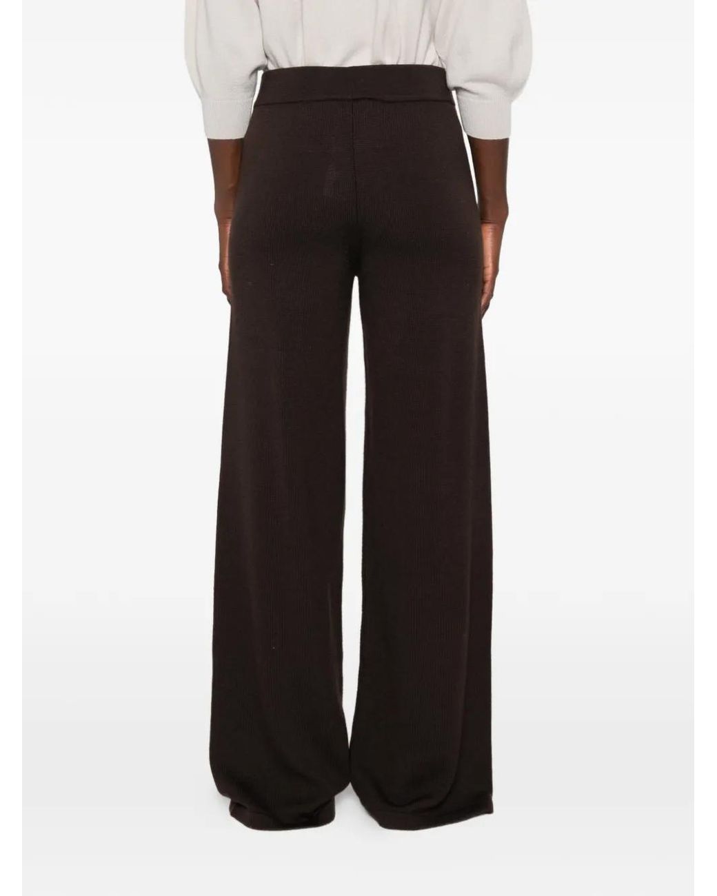 Max Mara Brown Mmlgabarra Fine-Knit Trousers