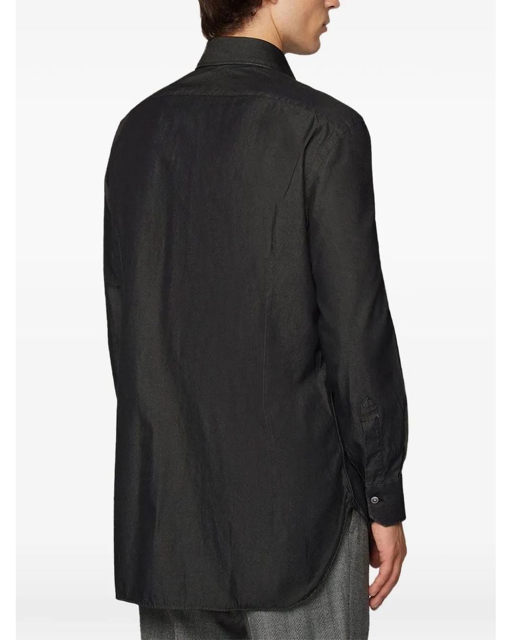 Kiton Black Denim Shirt for men